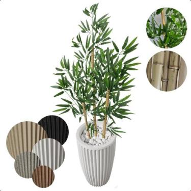 Imagem de Planta Bambu Artificial Sorte 1 Metro Vaso Decoração - Flor de Mentiri
