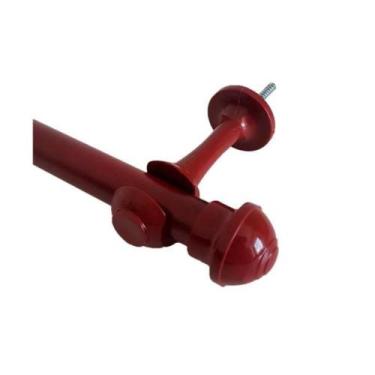 Imagem de Kit 4 Suporte Para Varão Cortina Com Ponteira 28Mm Mogno - Geral
