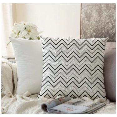 Imagem de Almofada Algodão Serigrafada Missoni 40x40cm Preto - FASTLAR