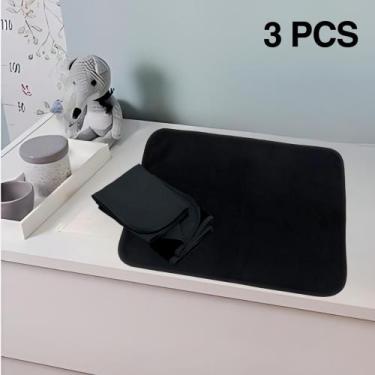 Imagem de 3 Protetores de Colchão 70x50 Absorventes Laváveis Preto para Desfrald