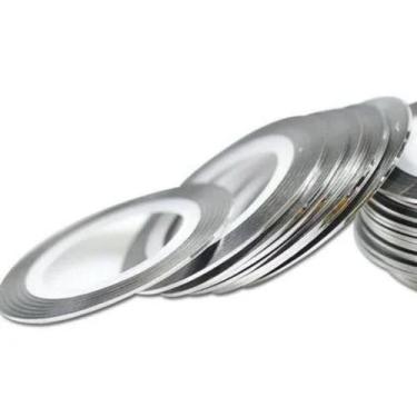 Imagem de Fitilho Fitas Adesiva Fio Ouro Decoração De Unhas Prata - Shopmicro