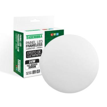 Imagem de Painel de Led Taschibra Frameless Redondo Sobrepor 24W Bivolt, 3000K -