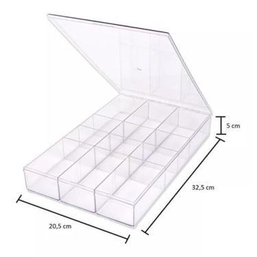 Imagem de Caixa Organizadora Transparente - Divisórias Modulares - Maxcril