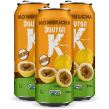 Imagem de Kit Com 03 - Kombucha Orgânica Sabor Maracujá 350ml DRK - Kombucha Dou