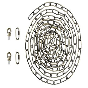 Imagem de Aspen Creative 21116-51, corrente resistente de aço de 4,5 m e conector de ligação rápida para pendurar peso máximo de 22,7 kg - luminária/luz de swag/planta em latão antigo. Calibre 9.