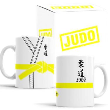 Imagem de Caneca Kimono Judô Faixa Amarela com Caixinha - Elicomics