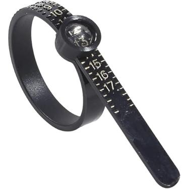 Imagem de Tamanho de anel preto 1-17 EUA Medição com lupa reutilizável tamanho de dedo medidor ferramenta de medição de dedo ferramentas de dimensionamento de joias tamanho anéis tamanhos de joias e mandris
