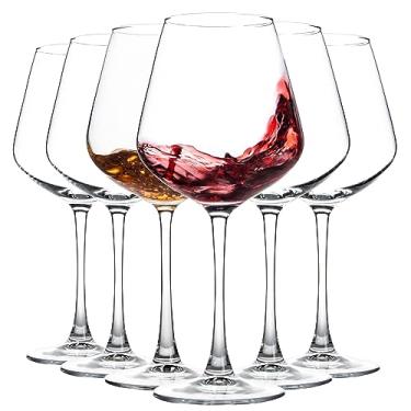 Imagem de Conjunto de 6 taças de vinho tinto, taças bordô de 590 ml para degustação de vinho, aniversário, casamento - transparente