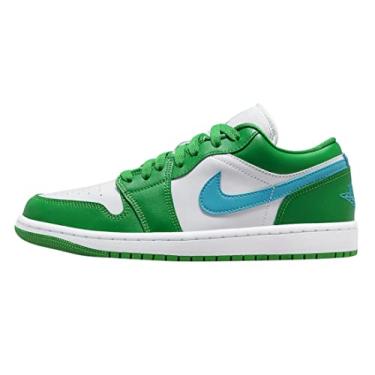 Imagem de Jordan Tênis feminino Air 1 Low verde sorte/branco/Aquatone DC0774 304 (us_Footwear_Size_System, adulto, feminino, numérico, médio, numérico_10_Ponto_5), Verde (Lucky Green) Branco/Aquatone, 40