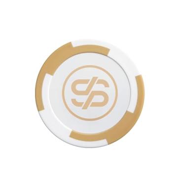 Imagem de SLOWPLAY Godel Clay Poker Chips, composto de argila pesada de 14 gramas, fichas grandes de 40 mm a granel, pacote de 127 cm branco sem denominação