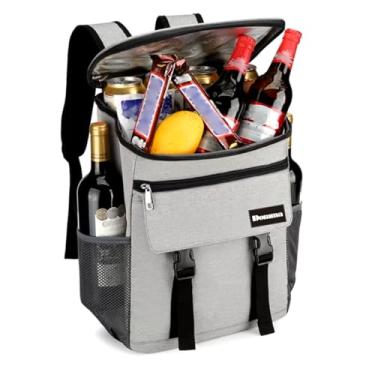 Imagem de Mochila Térmica Bolsa Bag Cooler Masculino Feminino Refrigerador Marmita Cerveja Gelada Viagem Praia (Cinza)