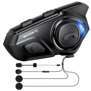 Imagem de Intercomunicador para Capacete 30 Metros Wayxin T2 Com Microfone Bluetooth Preto