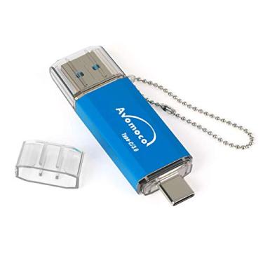 Imagem de AVOMOCO USB 3.1 256 GB Tipo C Dual High Speed Photo Backup Stick para celulares com porta USB C, tablet, unidade de memória fotográfica para Galaxy, LG, Google, Moto.