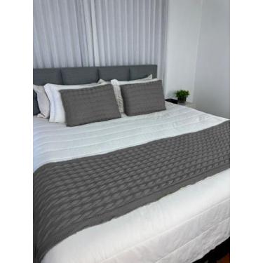 Imagem de Peseira Manta Trança Sala Cama Queen Sofa Tricot 230x60cm - Calu Trico