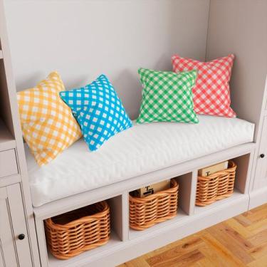 Imagem de Kit 4 Capas De Almofadas Decorativas Gingham Xadrez Colorido - Core De