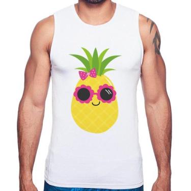 Imagem de Regata Abacaxi Óculos e Laço - Foca na Moda, Branco, G