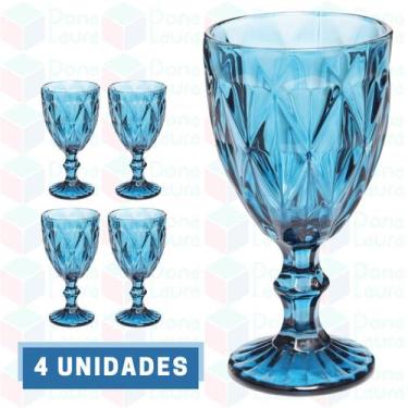 Imagem de 4 Taça Diamante Azul 300ML Bebidas Buffet Casamento Drinks - Ecos, Dia