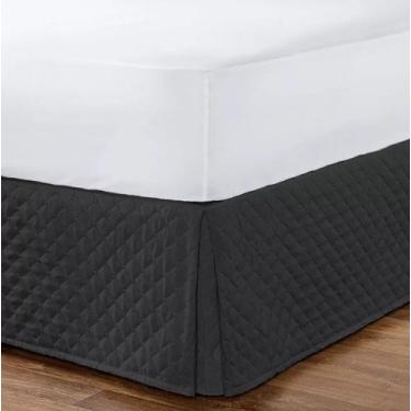 Imagem de Saia para Cama Box Casal Queen Matelada na cor Preto - DUCASA ENXOVAIS