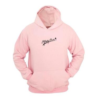 Imagem de Moletom Masculino Canguru Flanelado Muay Thay Estampado - Ragor, Rosa,