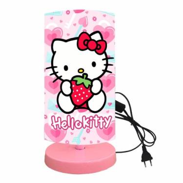 Imagem de Abajur luminaria unique infantil quarto bebe hello kit rosa - ATACADAO