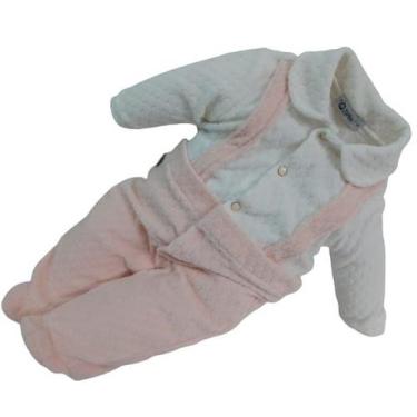 Imagem de Macacão Luxo Bebê Menina Finta Suspensório Zafielo Ref 524, Coral, G (