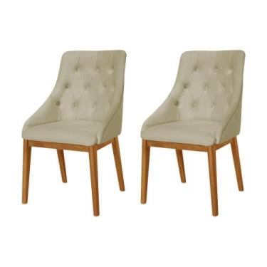 Imagem de Kit 2 Cadeiras de Jantar Luxo Estofada Elisa Anatômica Capitonê Veludo