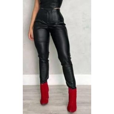 Imagem de Modas Domi Calça Zr Couro  Acinturada Social Moda Inverno Blogueira 84