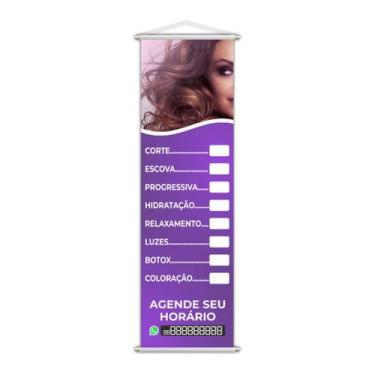Imagem de Banner Cabeleireiro Salão de Beleza Tratamentos 100x30cm - PlimShop