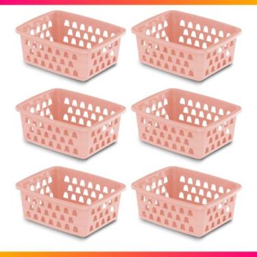 Imagem de Kit 6 Cesto Organizador Multiuso Decorativo Pequeno p/ Gaveta Armário 