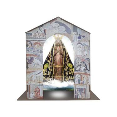 Imagem de Capela Oratório com Led Nossa Senhora Aparecida 25x13x25 Mdf Madeira A