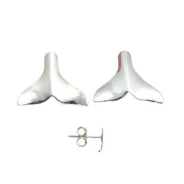 Imagem de Par Brinco Feminino de Prata 925 Legitima Modelo Calda de Sereia