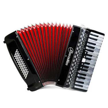 Imagem de Acordeão, acordeão de piano baixo de 34 tons 60 com alça, instrumento educacional para iniciantes e estudantes (preto)