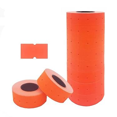 Imagem de Motex Etiquetas de 1 linha - 8.000 etiquetas vermelhas fluorescentes em branco para armas de preço e data, serve para armas de data e preço de linha MX-5500 e Perco 1