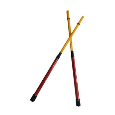 Imagem de YIJU Baquetas Baquetas de Jazz com Cabos Confortáveis Presentes Silenciosos Escovas de Arame para Bateria Escovas de Bateria para Crianças Adultos Banda de, Vermelho Amarelo