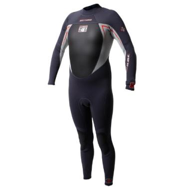 Imagem de Body Glove Roupa de mergulho unissex infantil 3/2 mm com zíper nas costas, grafite e vermelho prateado, C1