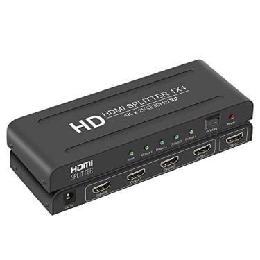 Imagem de Linseek HDMI Splitter 1 in 4 Out, 1X4 HDMI Splitter- 4 Output hdmi Splitter Audio Video Support 4Kx2K@30Hz and 3D,Powered hdmi Splitter w/AC Adapter,for Xbox,HDTV, STB,Computer,Projector, PS4 Etc