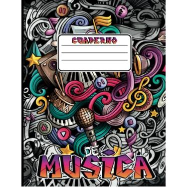 Imagem de Cuaderno de musica pentagrama A4 - Black: Libreta de musica con pentagramas