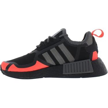 Imagem de adidas Tênis infantil NMD_R1 V2, Preto/laranja, 7 Big Kid