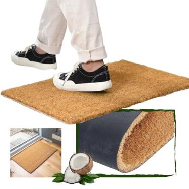 Imagem de Capacho de Fibra de Coco Natural Variações de Tamanho 60x30 60x40 70x35 80x40 100x50 120x60 Tapete Antiderrapante Durável e Versátil (120x60)