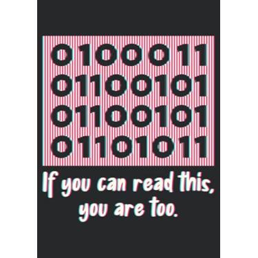 Imagem de Notizbuch A4 liniert mit Softcover Design: If you can read this Nerd Geek Binär Code Hacker Freak: 120 linierte DIN A4 Seiten
