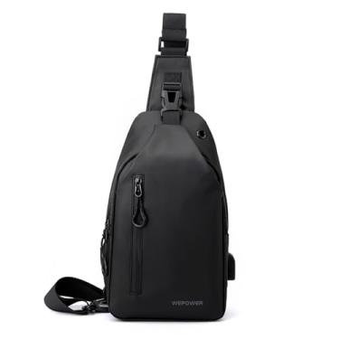 Imagem de Mochila tiracolo Oxford para homens e mulheres, #01 preta (nylon), Medium, Viagem, trabalho, casual, moda