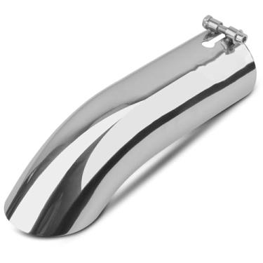 Imagem de Vurkcy Ponta de Escape Curva de Entrada de 3", Saída de 3", Comprimento Total de 12", Tubo de Escape de Aço Inoxidável com Rebatimento, Aparafusado, Corte Em Ângulo Elegante, Tubo de Escape Polido, Pr