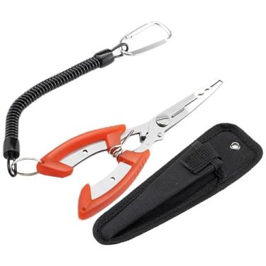 Imagem de Alicate de pesca de aço inoxidável, alicate removedor de anzol - Alicate de pesca em aço inoxidável | Ferramentas de pesca multiuso para abrir anéis, cortar cabo de pesca, remover anzol