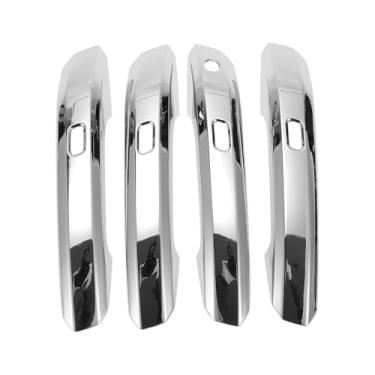 Imagem de INFINAUTO Guarnição da tampa da maçaneta da porta do carro, tampa do puxador da porta lateral para Audi Q5 2018-2019 ABS tom prateado, 1 conjunto