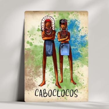 Imagem de Coleção 20 Quadros Decorativos - Orixás Pintado em Aquarela e Escrito em Yorubá (Cablocos)