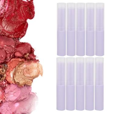 Imagem de Milltrip Tubo de protetor labial, 10 peças de tubo de protetor labial vazio, recipiente de brilho labial, acessório para fabricação de batom DIY (tubo de batom nº 10 [roxo])