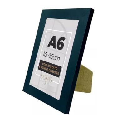 Imagem de Kit 10 Moldura Quadro A6 Com Acetato fundo gravata Poste Certificado (Preto)