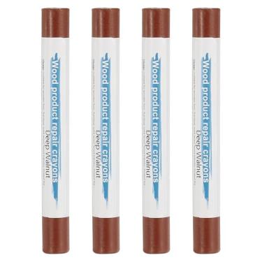 Imagem de PATIKIL Giz de cera para reparo de móveis, 4 peças de bastões de enchimento de madeira de cera de cera de madeira para arranhões Mesas de buracos de piso de madeira, nogueira escura