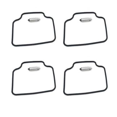 Imagem de Kit de reparo de carburador, válvula de agulha flutuante, diafragma de êmbolo, parafuso de ar, diafragma para motocicleta de cilindro único CB400SS (4 juntas de agulha)