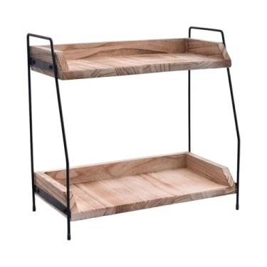 Imagem de YWJLQH Plataforma de banheiro da prateleira do organizador do café Plataforma de canto de 2 camadas, presente prático Rack de produtos de higiene pessoal de